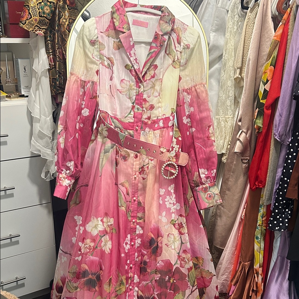 Elegant Floral Long Sleeve Dress